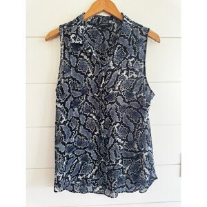 Banana Republic Sheer Snakeskin Sleeveless Blouse L Whimsigoth Chic